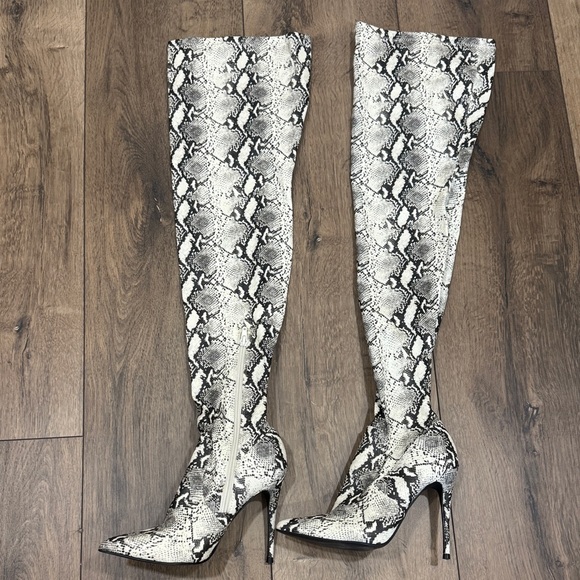Steve Madden Snakeskin Over-the-Knee Boots - Picture 1 of 10